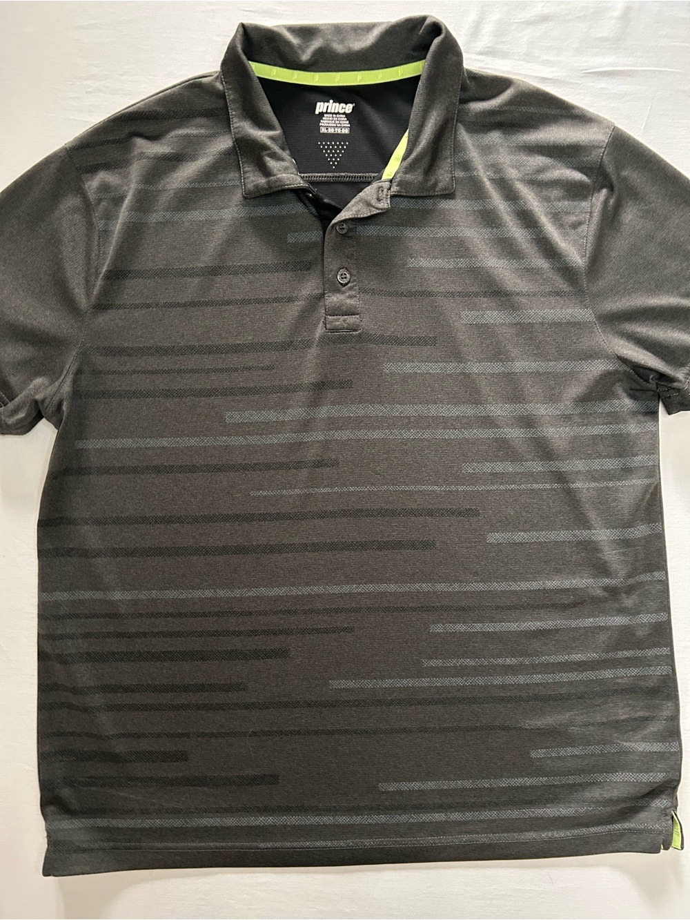 Prince Men's Charcoal Polo with Lime Contrast